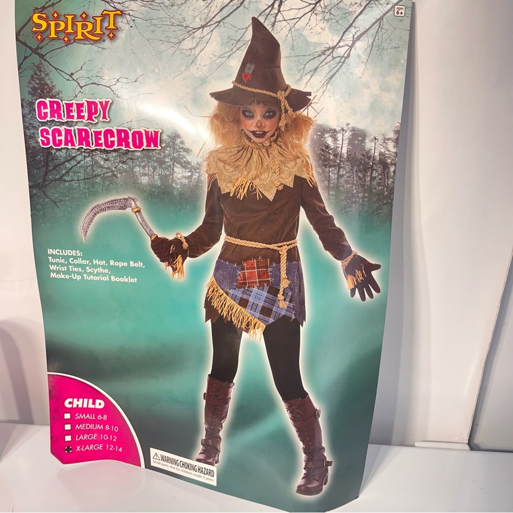 Spirit Halloween Creepy Scarecrow Costume Child XL 12-14 / Tween - Complete Set